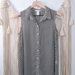 COPY - H&M Sleeveless Geometric Blouse